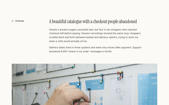 Case study story with gallery and pull quote