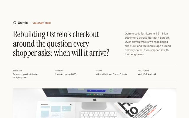 Case study header with outcome metrics
