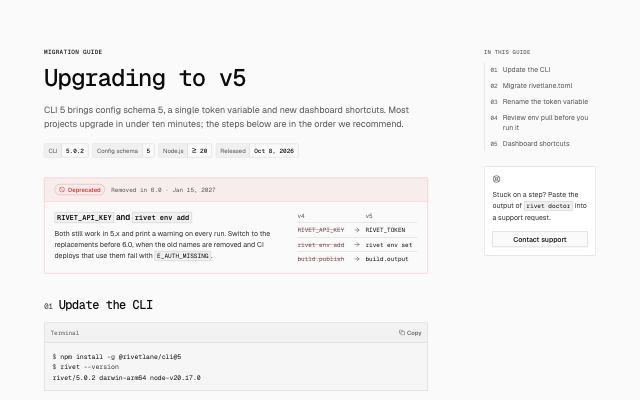 Migration guide with callouts and shortcut table
