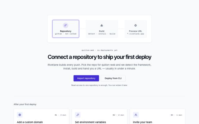 First-run empty state with next steps