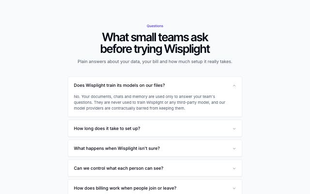 Centered FAQ accordion