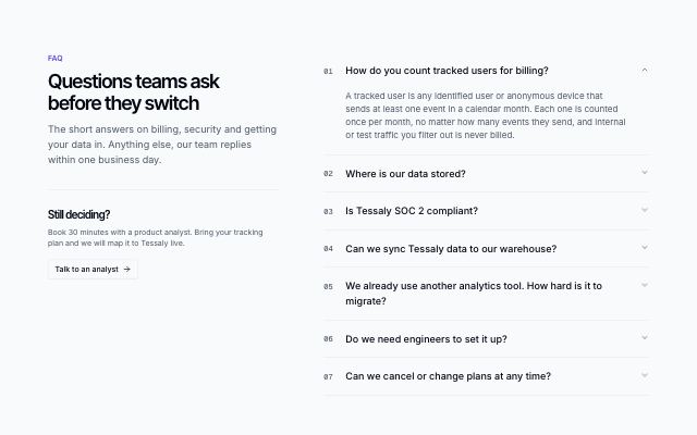 FAQ with a sticky intro and an accordion