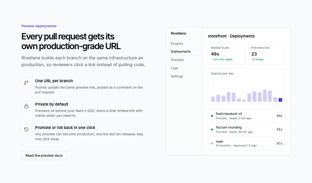 Feature list beside a product screen