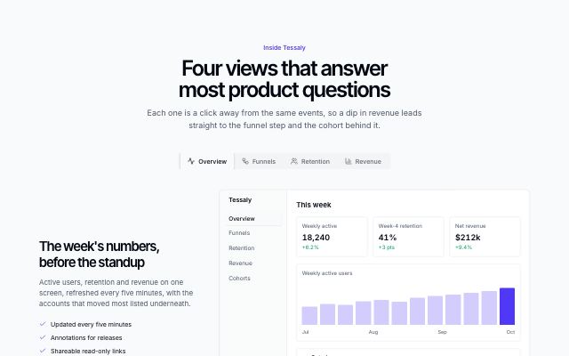 Capabilities in tabs with a product visual