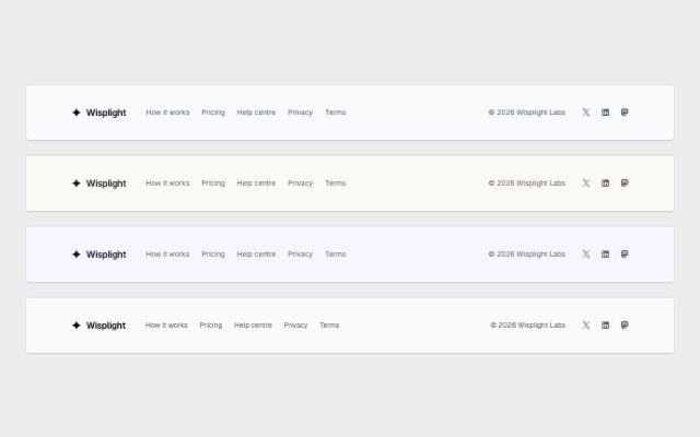 Minimal one-row footer