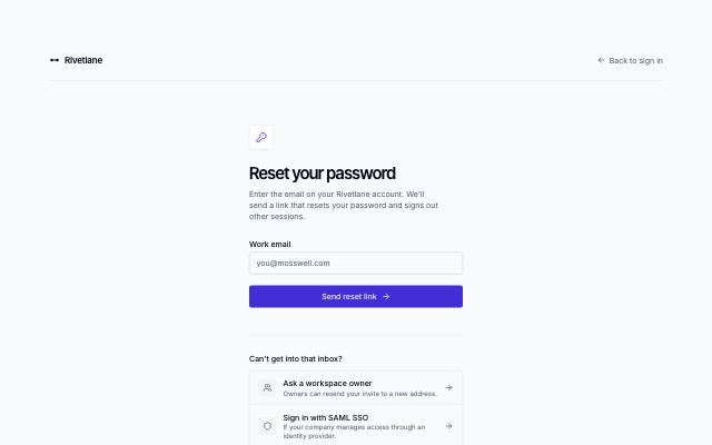 Forgot password request
