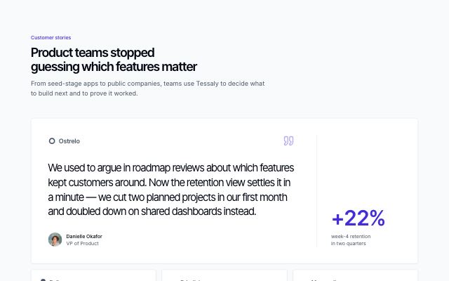 Featured customer quote over a quote grid