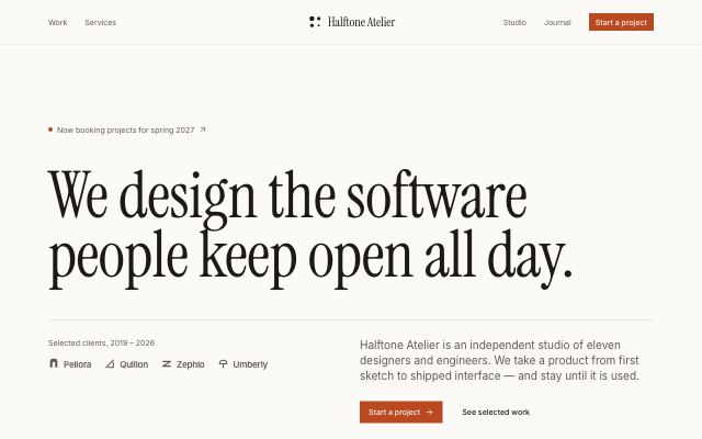 Halftone Atelier home page