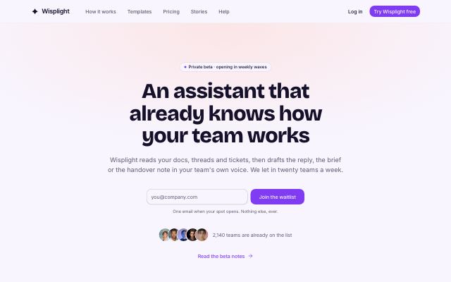 Wisplight home page